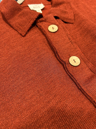Plus Collared raw edge knit top