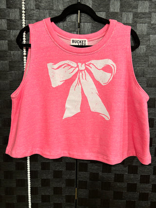 Hot Pink Crop Bow Graphic