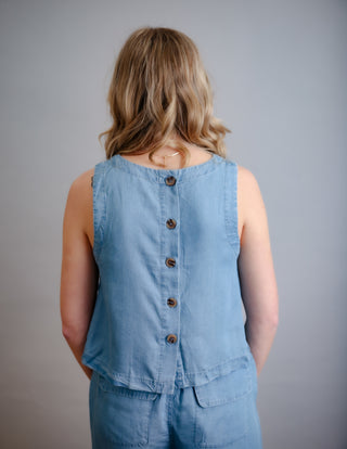 High Waist Chambray Pants