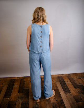 High Waist Chambray Pants