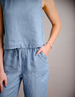 High Waist Chambray Pants