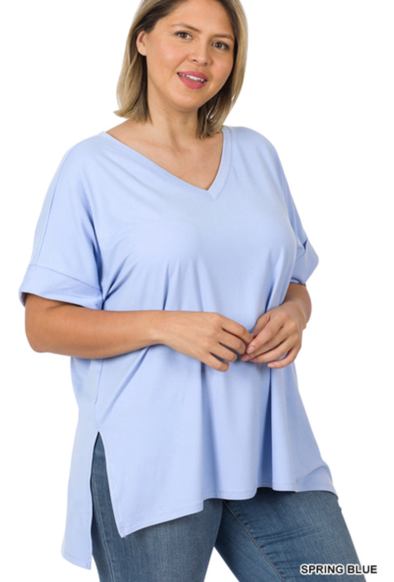 Rolled Sleeve Top