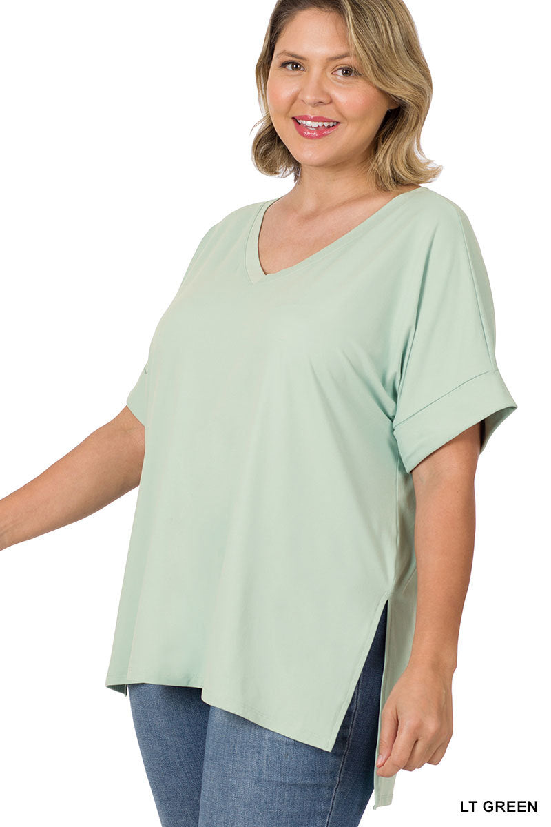 Rolled Sleeve Top