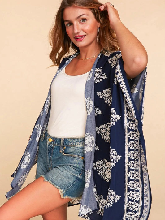 Navy Rayon Kimono