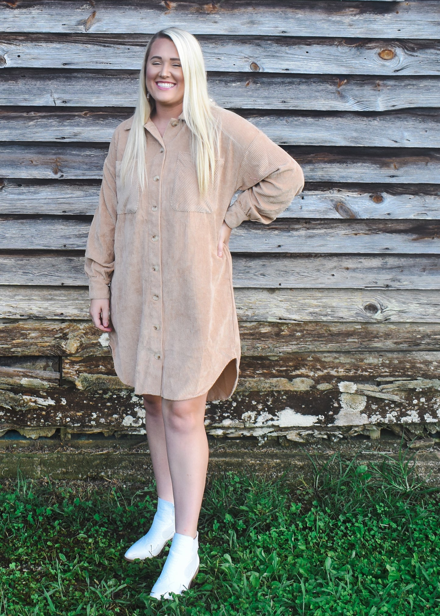 Button Down Corduroy Dress