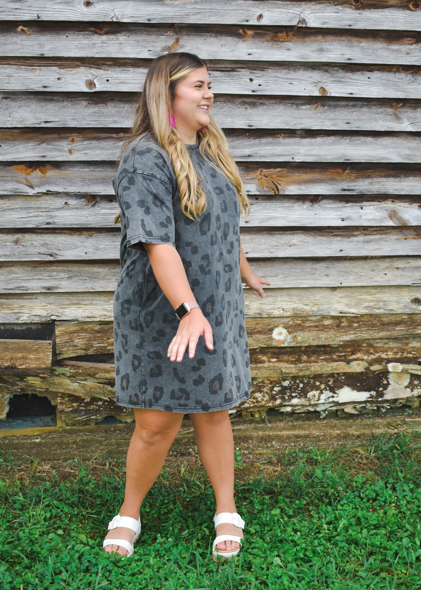 Animal Print Washed Dress