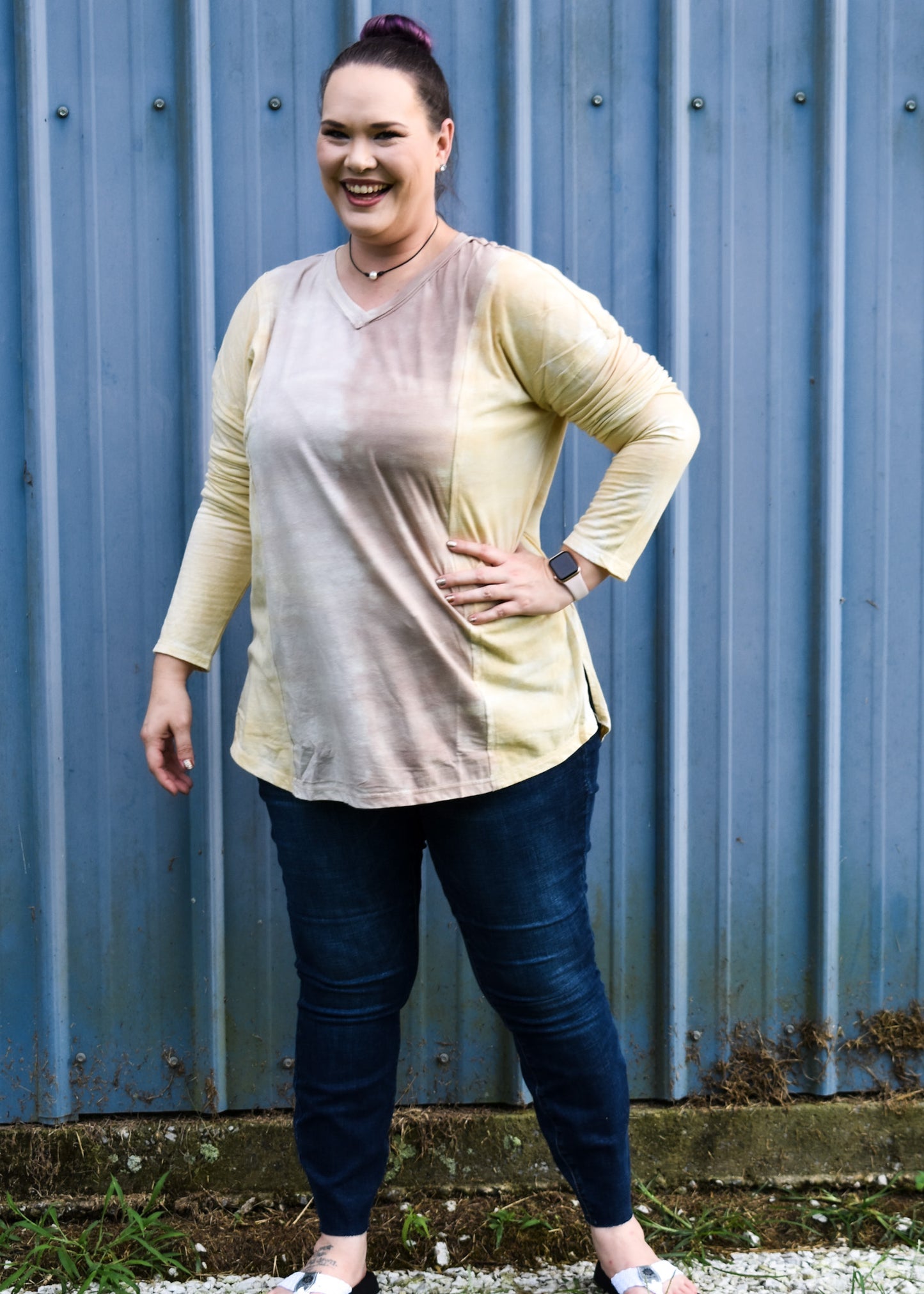 Ombre V-Neck Top