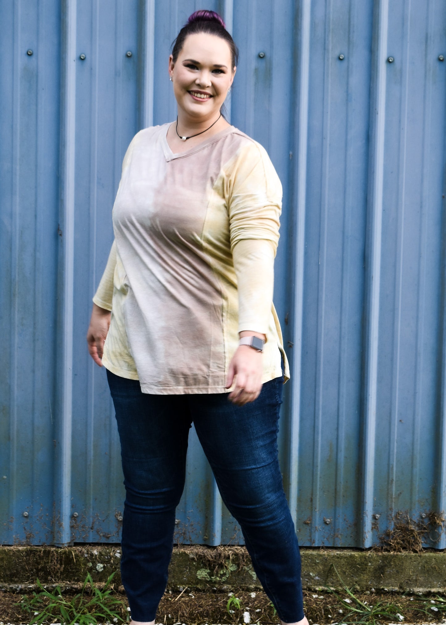 Ombre V-Neck Top