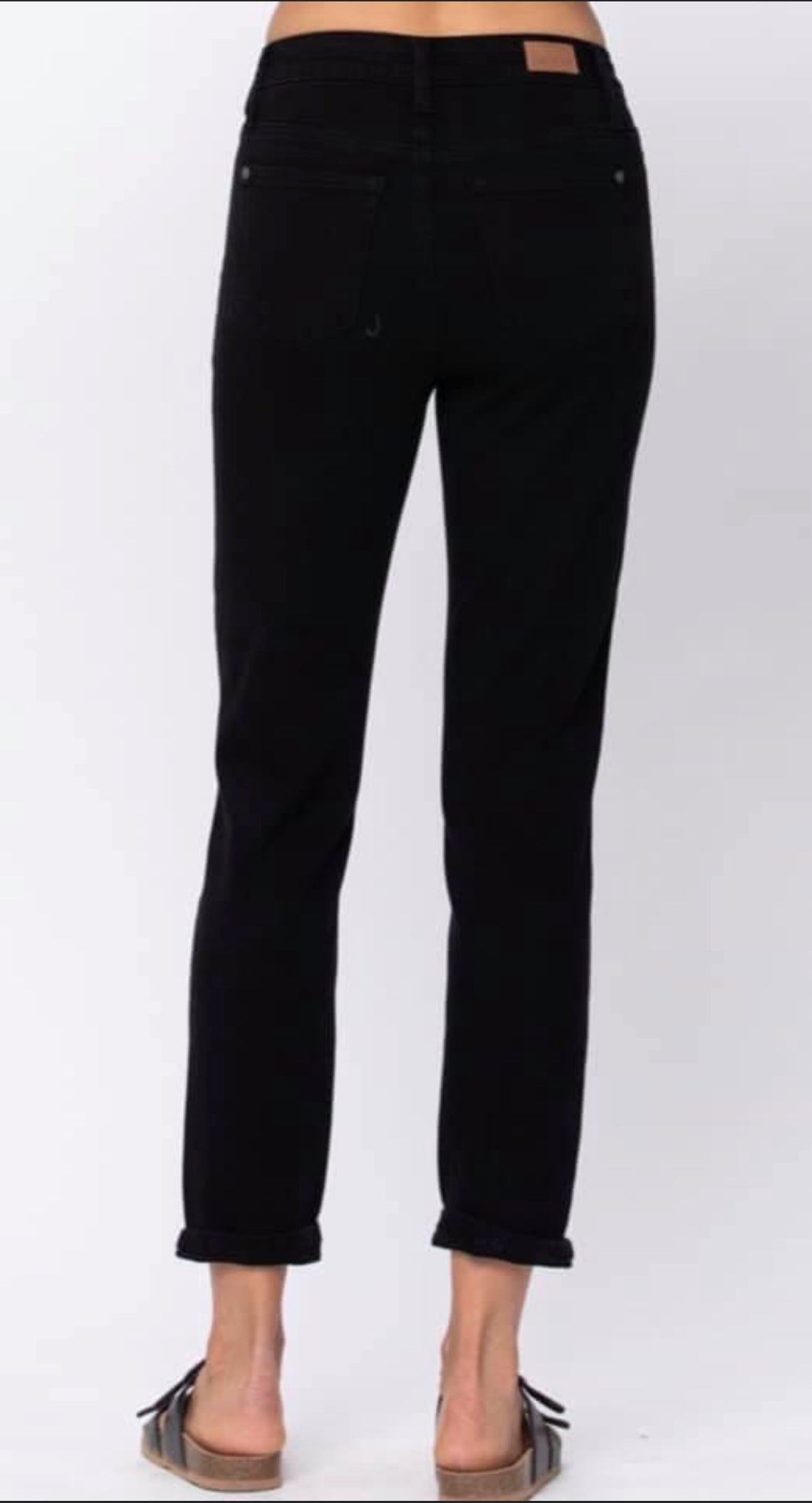 Hi-Rise Boyfriend Jet Black Jeans