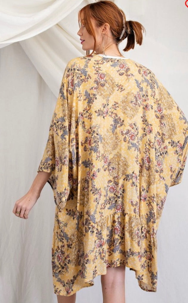 Oversized Printed Rayon Kimono