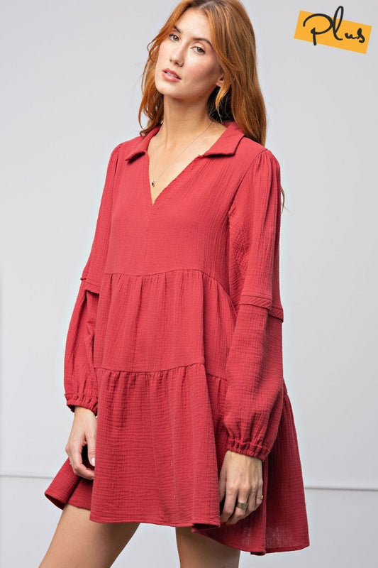 Cotton Gauze Tiered Dress