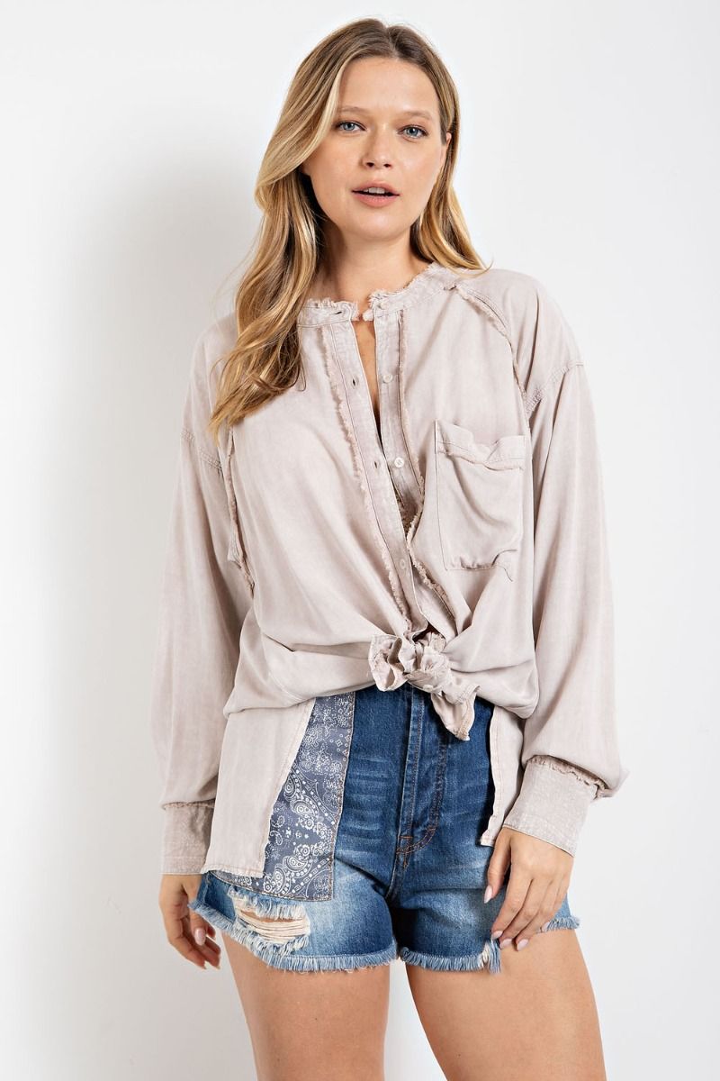 Mineral Washed Shirt Tunic