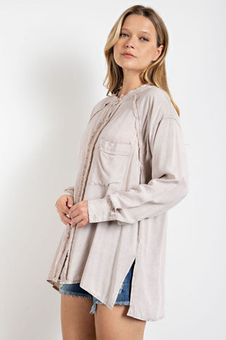 Mineral Washed Shirt Tunic